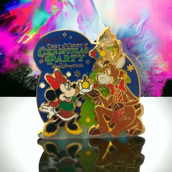 Disney Pin Mickeys Very Merry Christmas Party 2006 Minnie Mouse Reindeer 3D Y2K. - Picture 12 of 13
